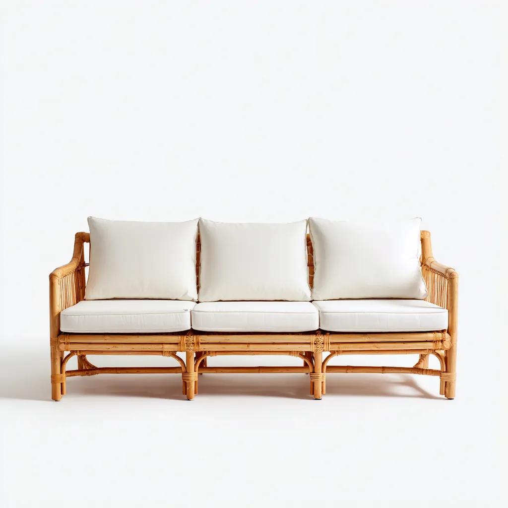 Sofá de jardín - ratán sintético - 195x75x80 cm - marrón-beige - estilo boho natural para terraza y balcón-Havenupbay