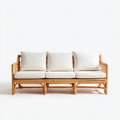 Sofá de jardín - ratán sintético - 195x75x80 cm - marrón-beige - estilo boho natural para terraza y balcón-Havenupbay