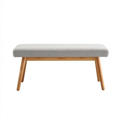 Banco de entrada-tejido-madera-100x34x45 cm-gris claro-madera natural-estilo nórdico-Havenupbay