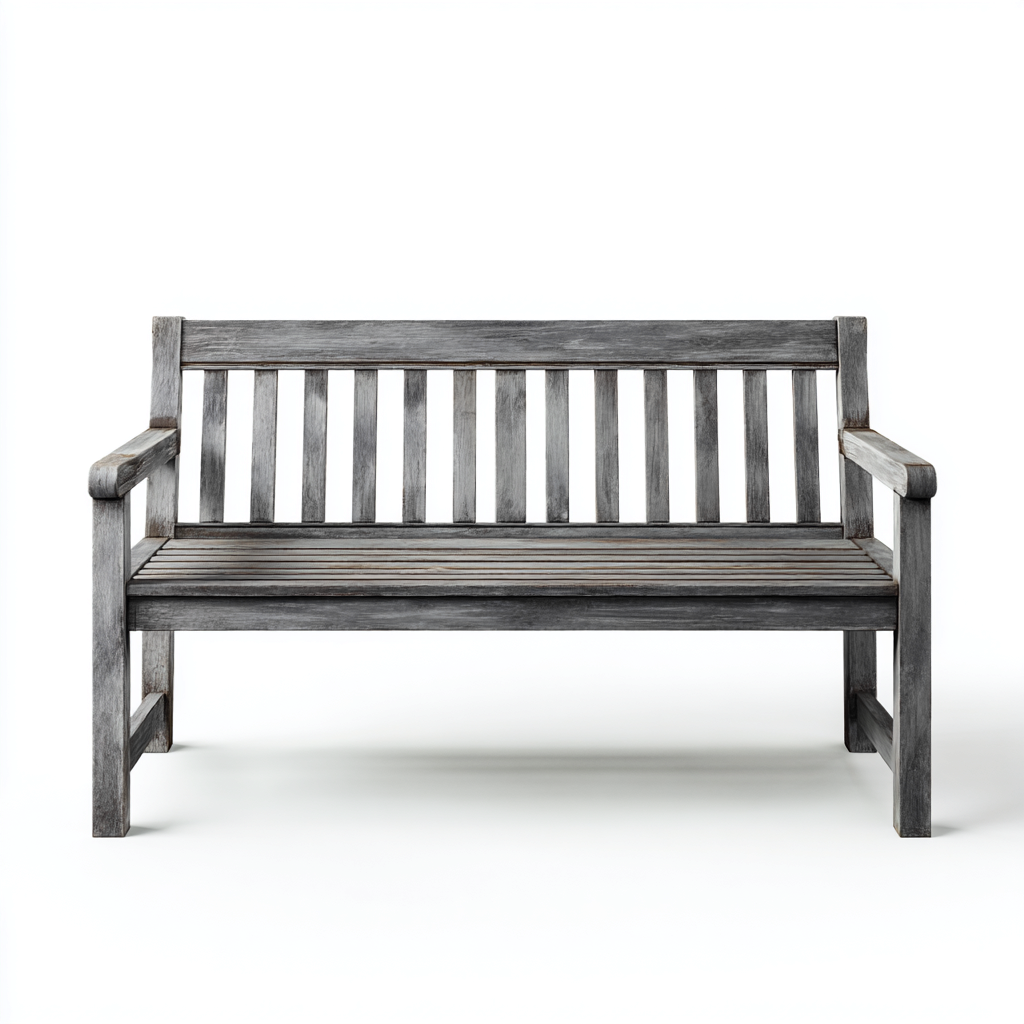 Banco de jardín - madera - 124x61x87 cm - gris - diseño rústico-Havenupbay