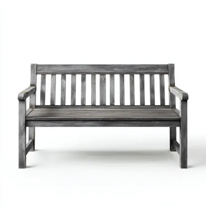 Banco de jardín - madera - 124x61x87 cm - gris - diseño rústico-Havenupbay