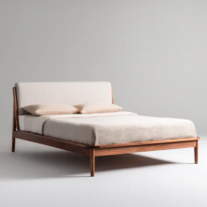 Camas matrimoniales - tapizada en tela - 200x160x112 cm - beige - estilo moderno minimalista-Havenupbay