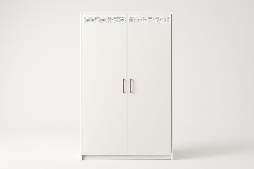 Armadio guardaroba a due ante in legno bianco