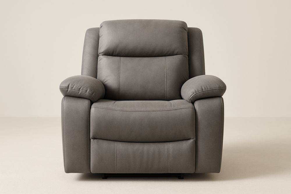 Poltrona reclinabile in similpelle grigia