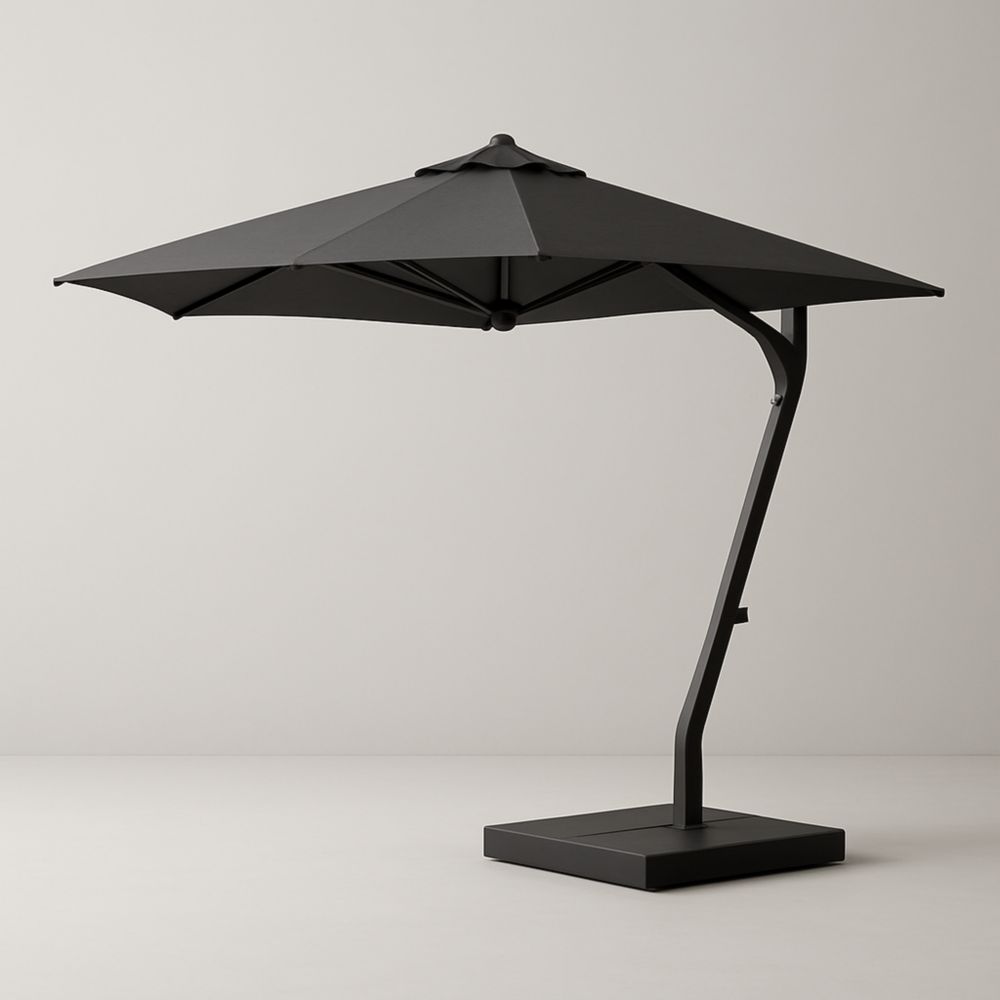 Ombrellone da Esterno Nero in Poliestere e Alluminio 300x300 cm