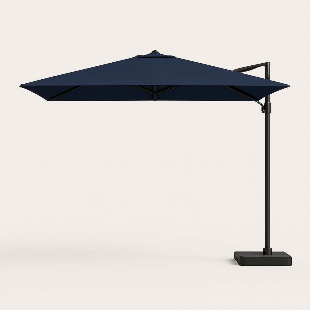 Ombrellone da Giardino Rettangolare 300x400 cm Poliestere Blu Scuro