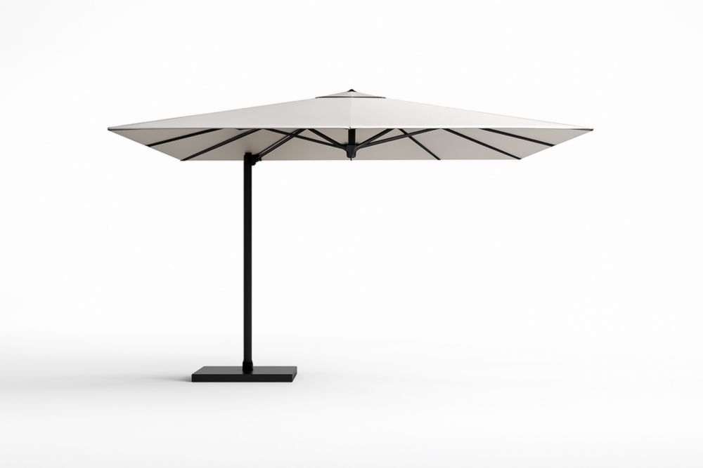 Ombrellone rettangolare 300x400 cm in alluminio e poliestere Bianco