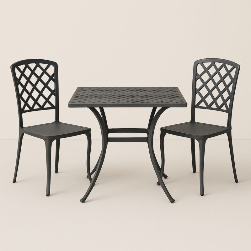 Set Tavolo e Sedie da Esterno in Alluminio