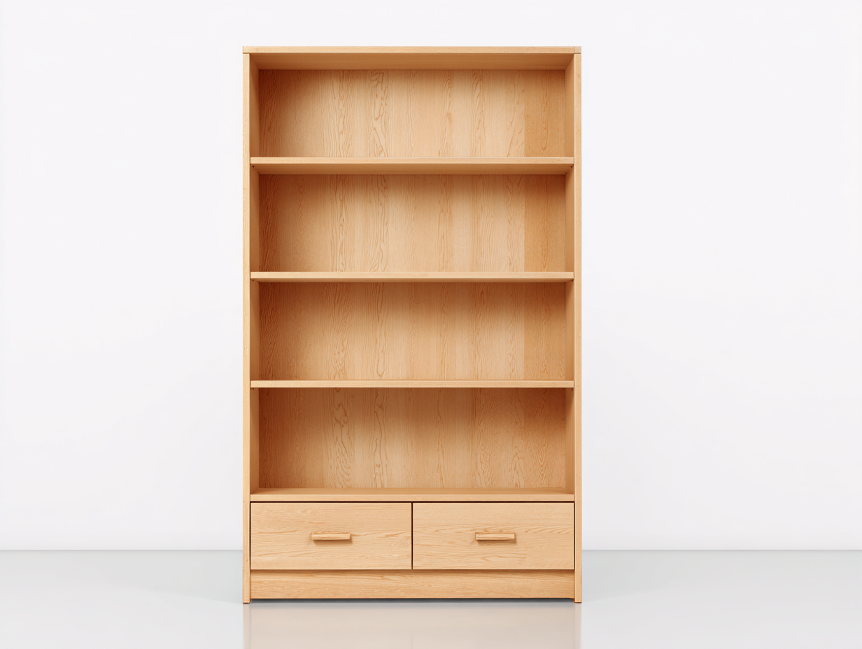 Libreria in legno 100x40x190 cm - legno naturale - per soggiorno e studio