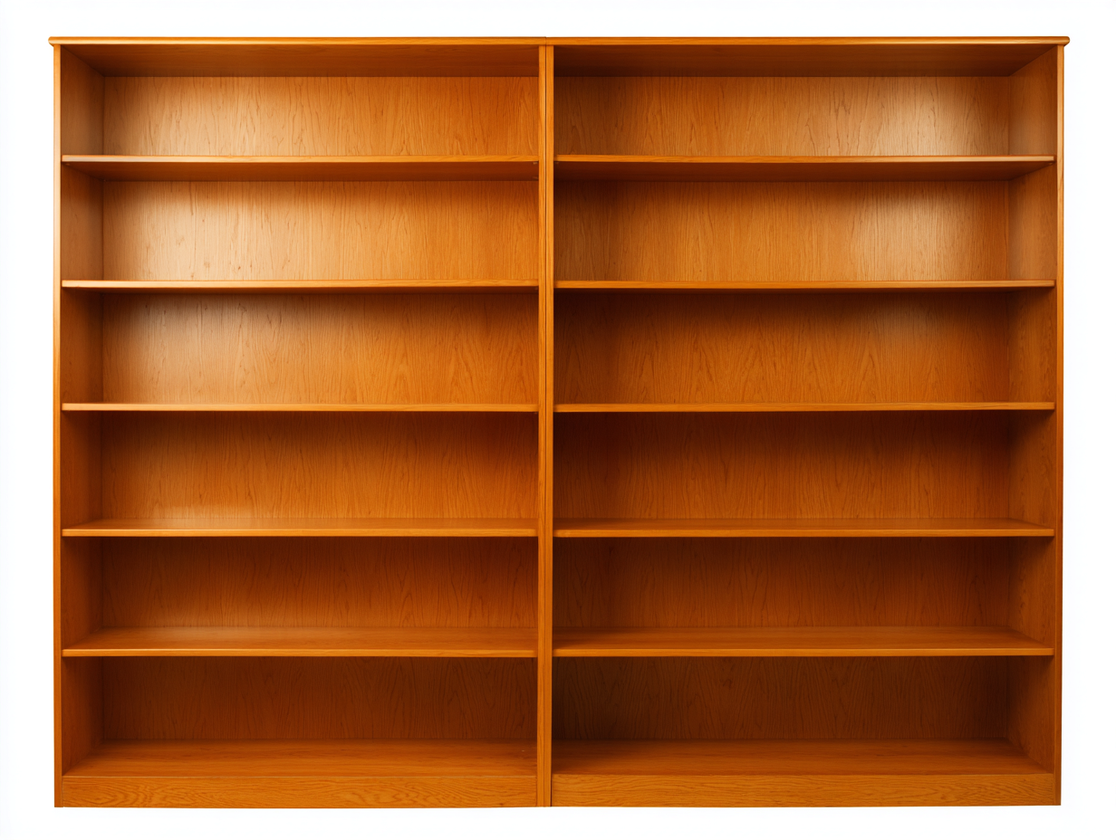 Libreria in legno 200x35x200 cm - legno naturale - per soggiorno e studio stile classico