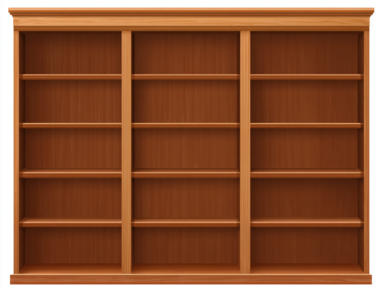 Libreria in legno 180x35x200 cm - legno naturale - per soggiorno e studio stile classico