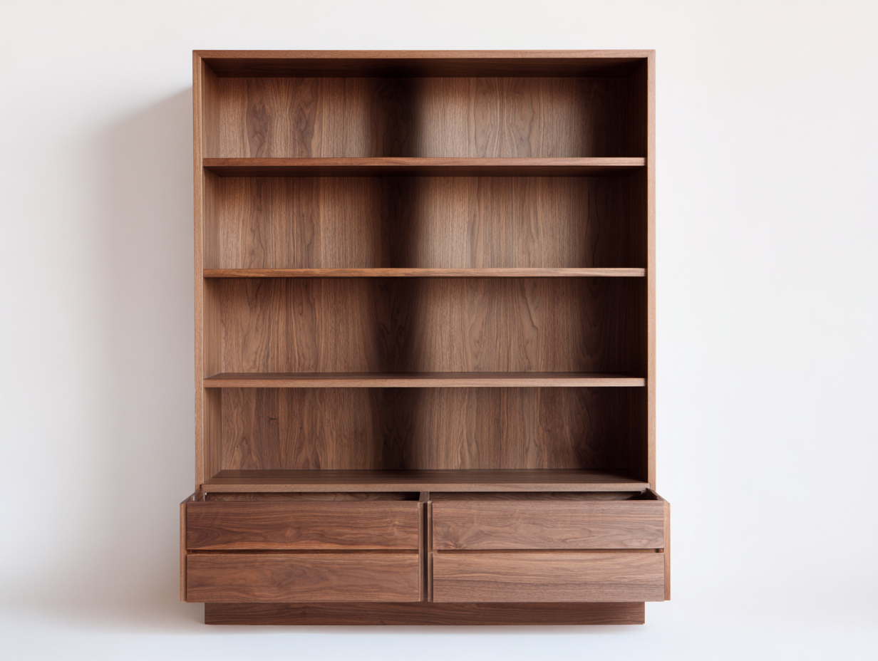 Libreria in legno 120x40x180 cm - noce - per soggiorno e studio