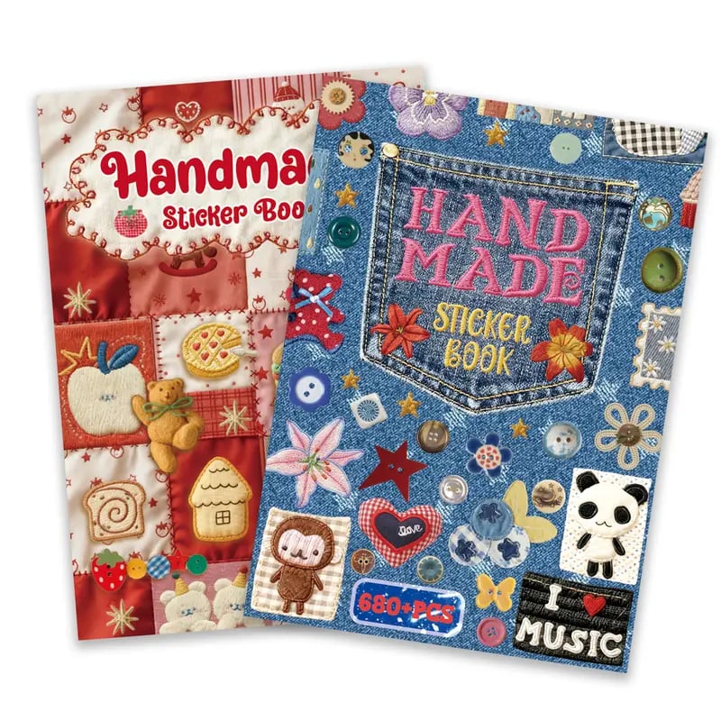 🪡✨680+ Pcs Realistic Faux Embroidery Effect Sticker Book