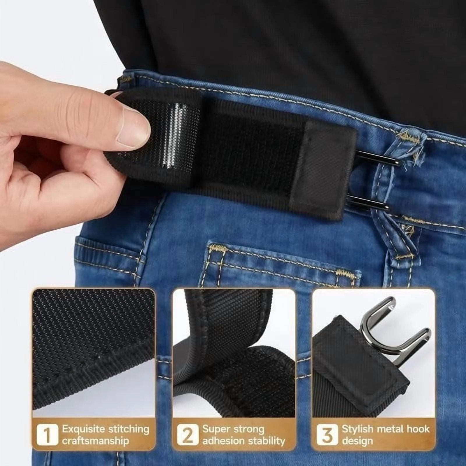 🎁🎉Only $13.90 This Week🌟🎉Elastic Belt with Metal Hook（2PC）