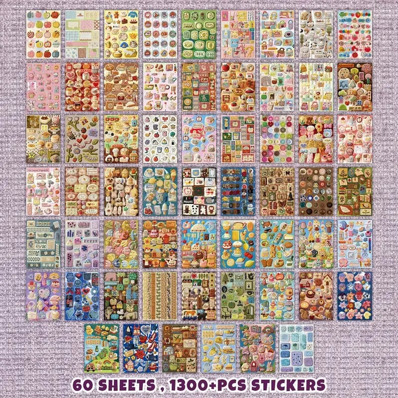 🪡✨680+ Pcs Realistic Faux Embroidery Effect Sticker Book
