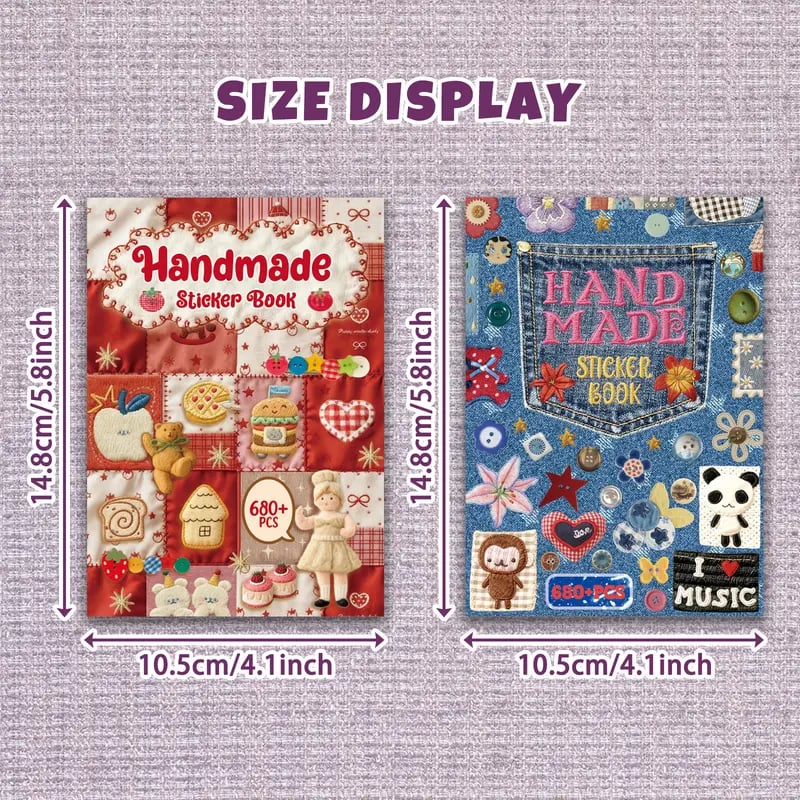 🪡✨680+ Pcs Realistic Faux Embroidery Effect Sticker Book