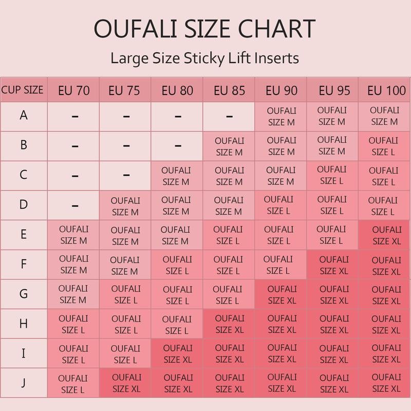 🏆 OUFALI Sticky Inserts --- Large Size Lift Inserts Sticky Bra Lightly Padded for Large Breasts Adhesive Lifting Bras for D+ Cup Reusable