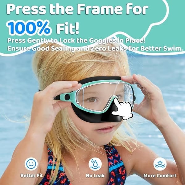 🏊‍♀️Last Day Buy 1 Get 1 Free🏊‍♀️-HD children's large frame waterproof and anti-fog swimming goggles