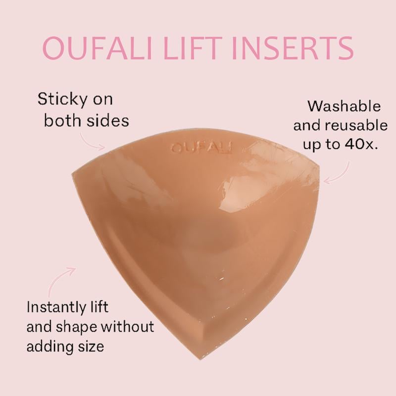 🏆 OUFALI Sticky Inserts --- Large Size Lift Inserts Sticky Bra Lightly Padded for Large Breasts Adhesive Lifting Bras for D+ Cup Reusable
