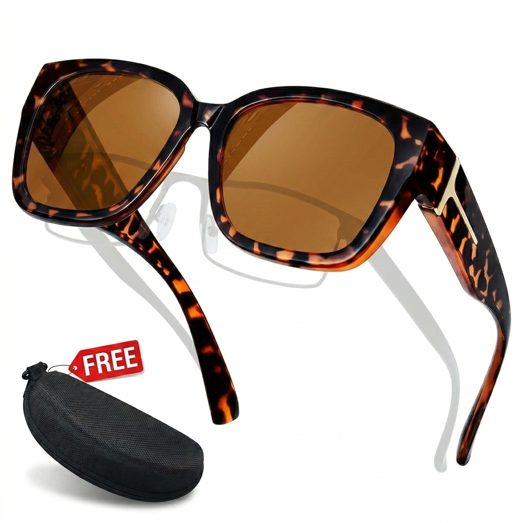 🕶️ Polarized Fit Over Sunglasses for Women – UV400 Protection Floral Frame Wear Over Prescription Glasses