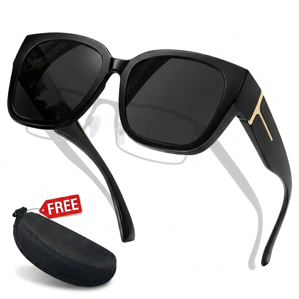 🕶️ Polarized Fit Over Sunglasses for Women – UV400 Protection Floral Frame Wear Over Prescription Glasses