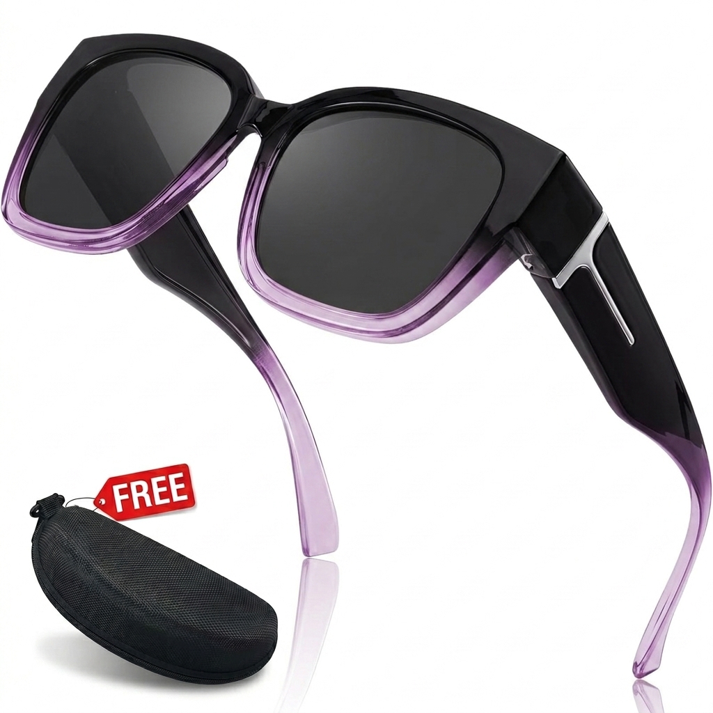 🕶️ Polarized Fit Over Sunglasses for Women – UV400 Protection Floral Frame Wear Over Prescription Glasses