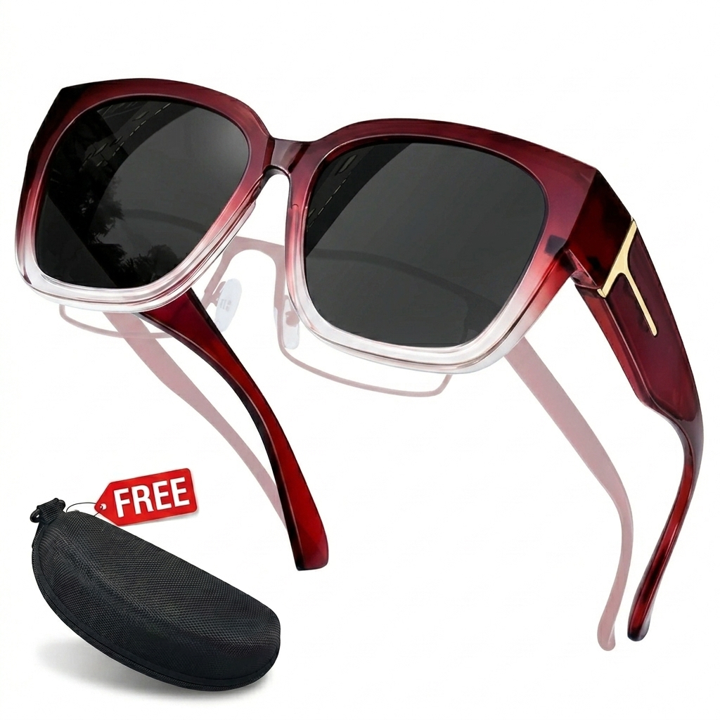 🕶️ Polarized Fit Over Sunglasses for Women – UV400 Protection Floral Frame Wear Over Prescription Glasses
