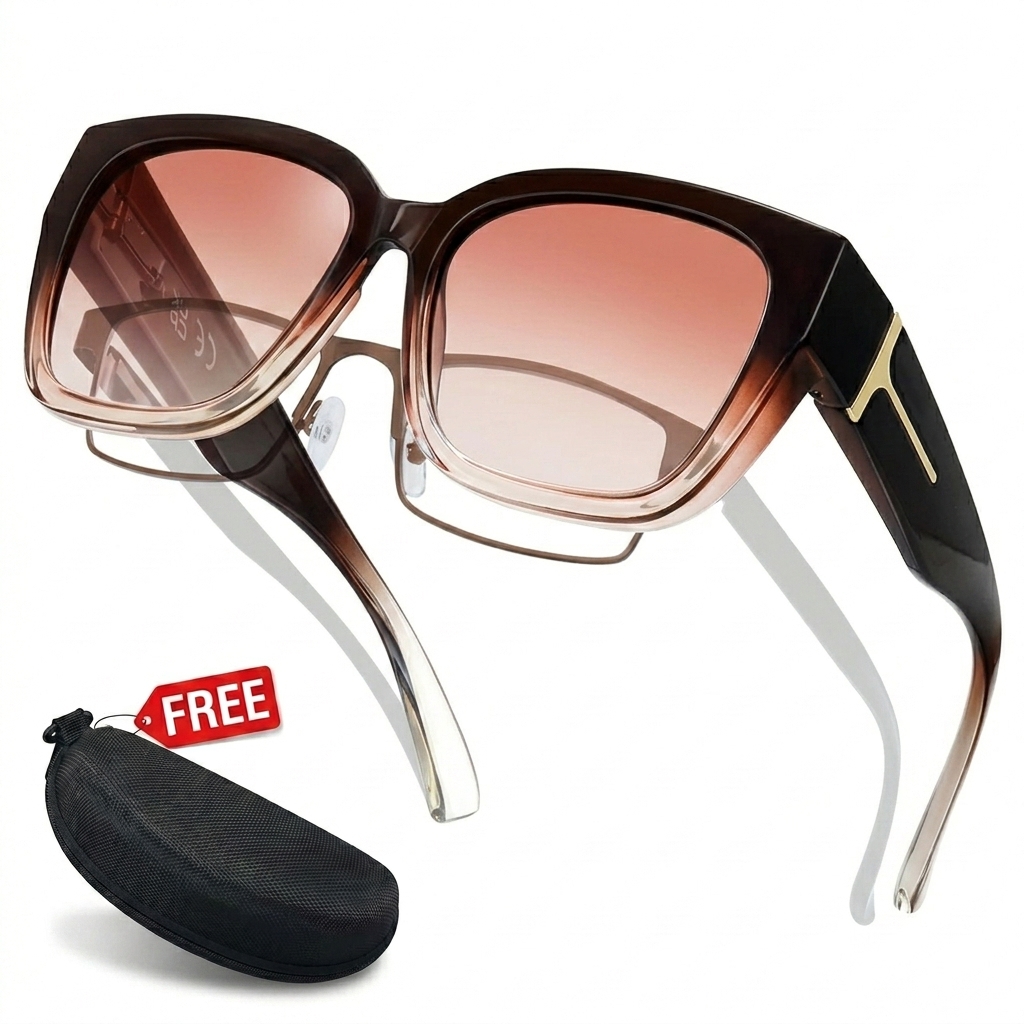 🕶️ Polarized Fit Over Sunglasses for Women – UV400 Protection Floral Frame Wear Over Prescription Glasses