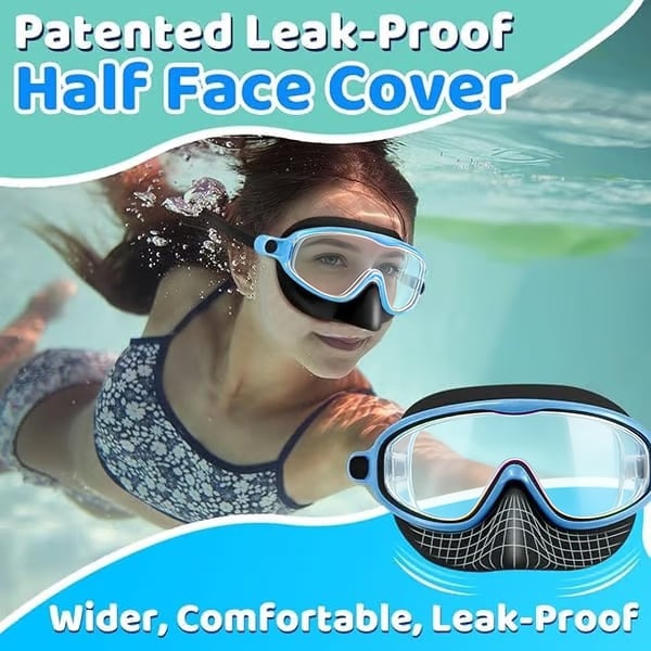 🏊‍♀️Last Day Buy 1 Get 1 Free🏊‍♀️-HD children's large frame waterproof and anti-fog swimming goggles