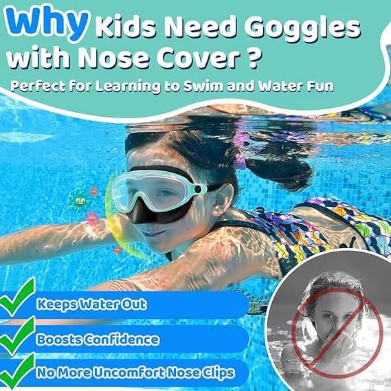 🏊‍♀️Last Day Buy 1 Get 1 Free🏊‍♀️-HD children's large frame waterproof and anti-fog swimming goggles