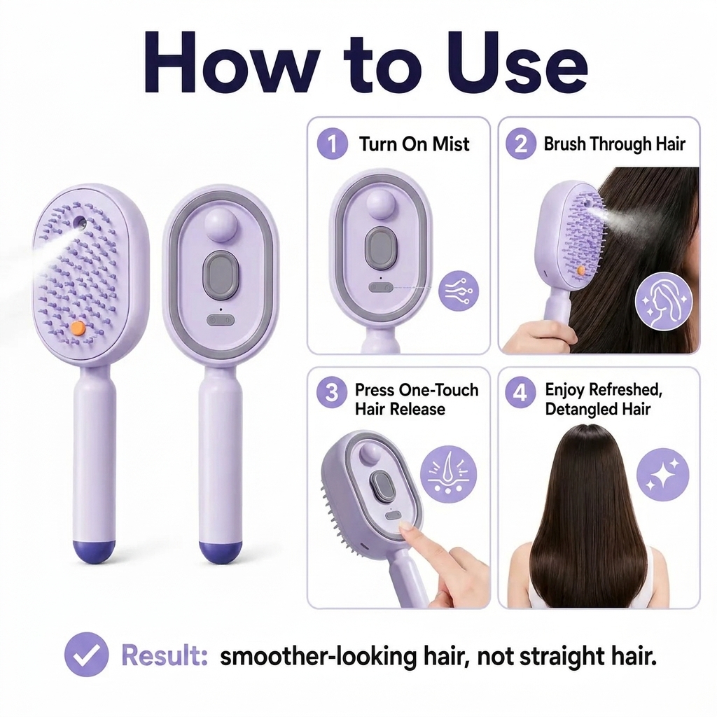 ✨Anti-Frizz Hydrating Spray Massage Brush