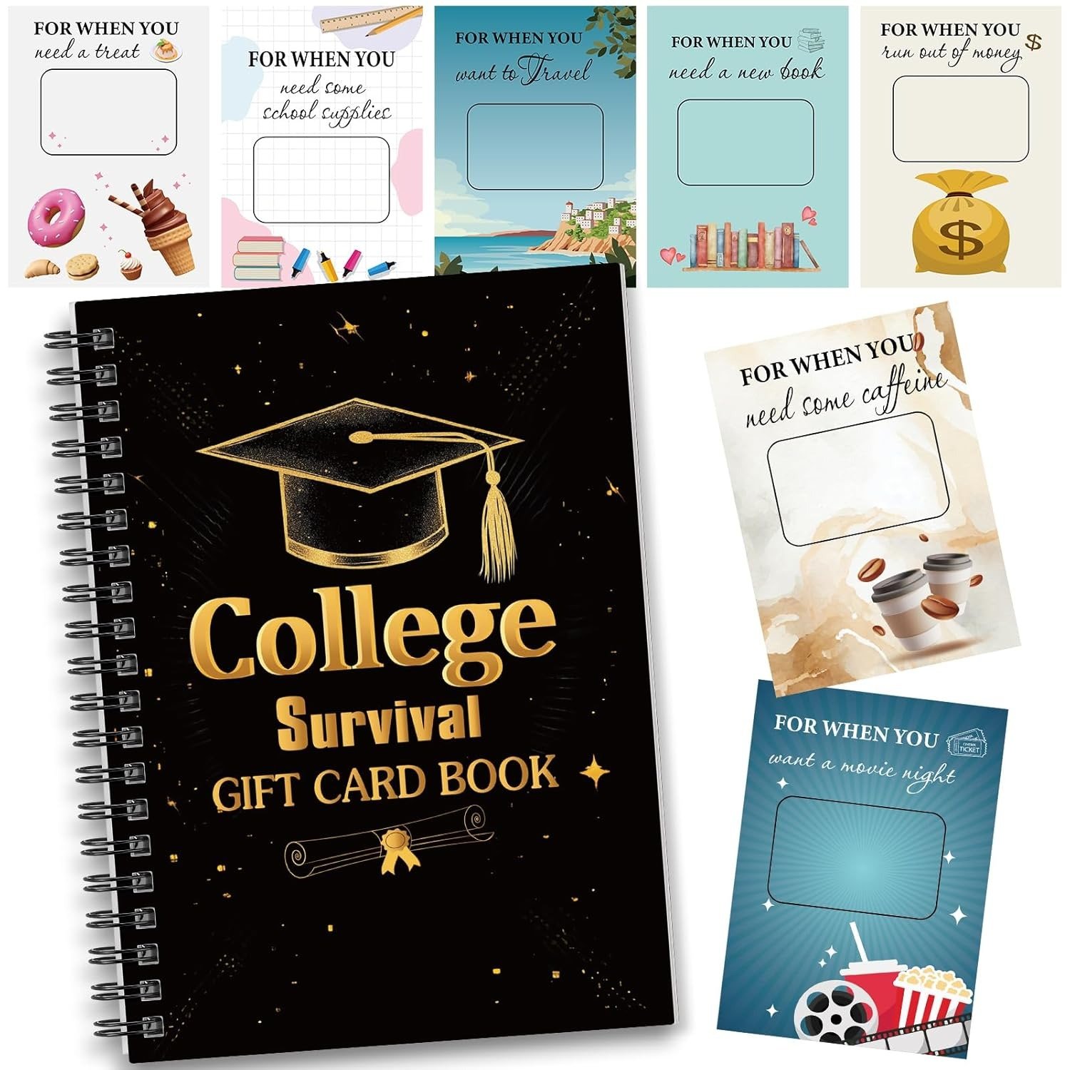 🎓📚College Survival Gift Card Book 🎁Surprises On Every Page📚Hardcover & Durability Line