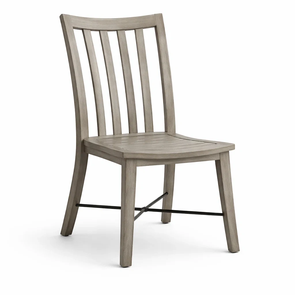 Sedia da pranzo in legno grigia-CHICLIVINGVIBES