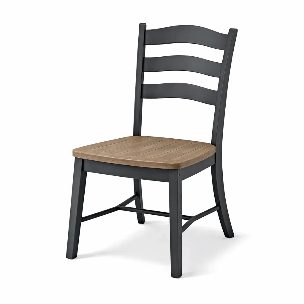 Sedia da pranzo in legno e metallo nero-CHICLIVINGVIBES