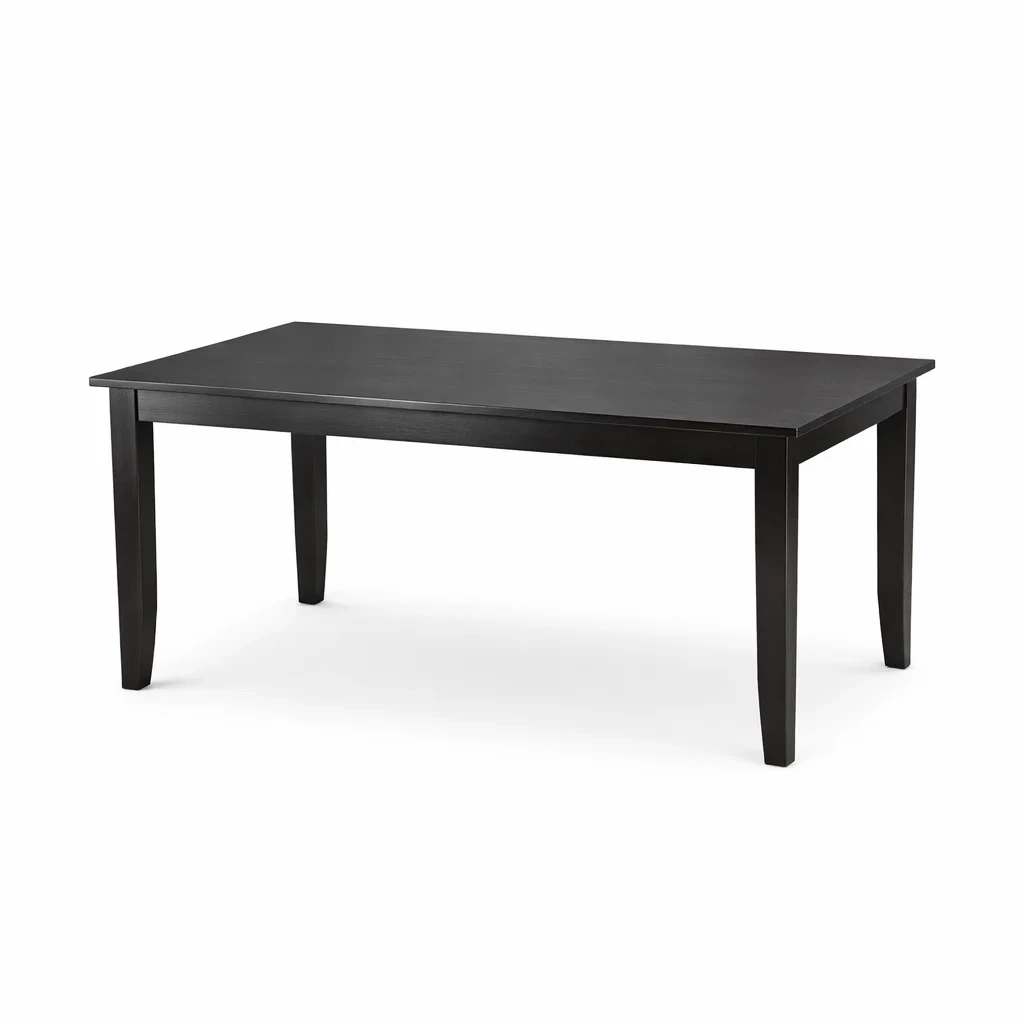 Tavolo da pranzo rettangolare in legno nero-CHICLIVINGVIBES