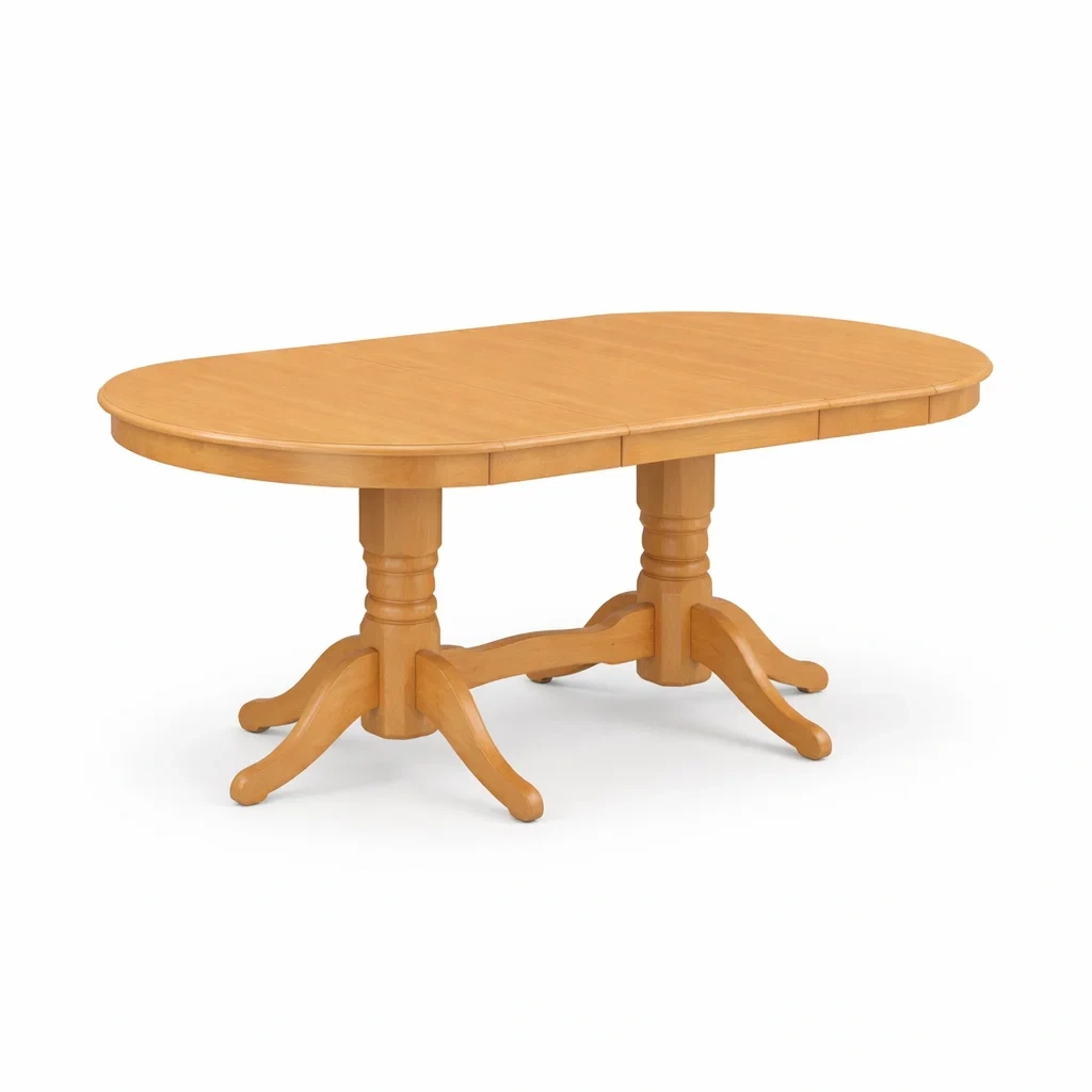 Tavolo da pranzo in legno massello marrone chiaro-CHICLIVINGVIBES