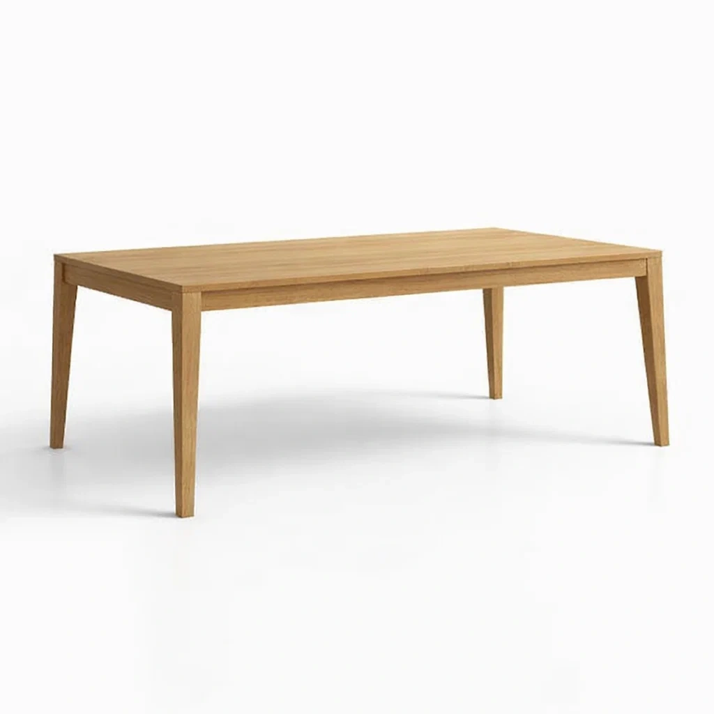 Tavolo da pranzo rettangolare in legno di quercia-CHICLIVINGVIBES