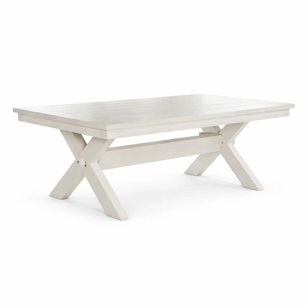 Tavolo da pranzo in legno di pino bianco-CHICLIVINGVIBES