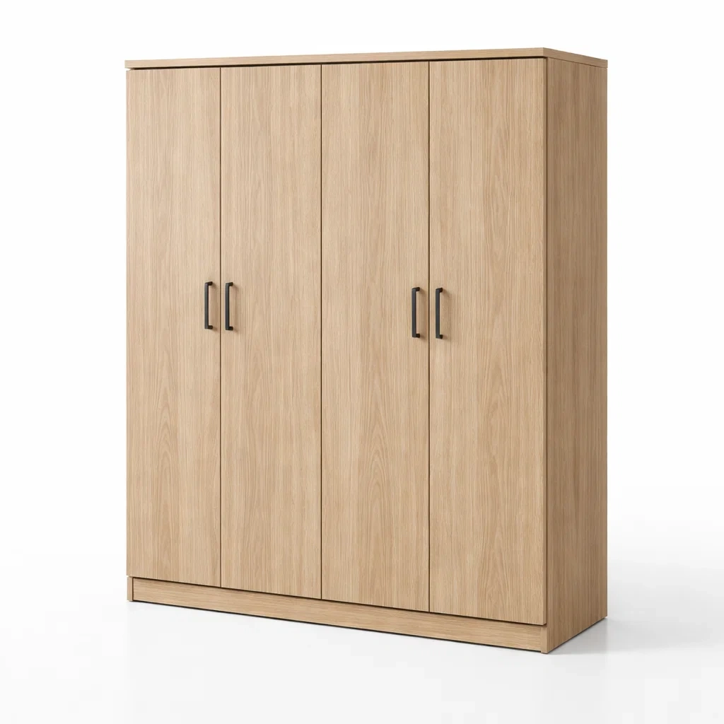 Armadio in legno mdf rovere chiaro con ante-CHICLIVINGVIBES