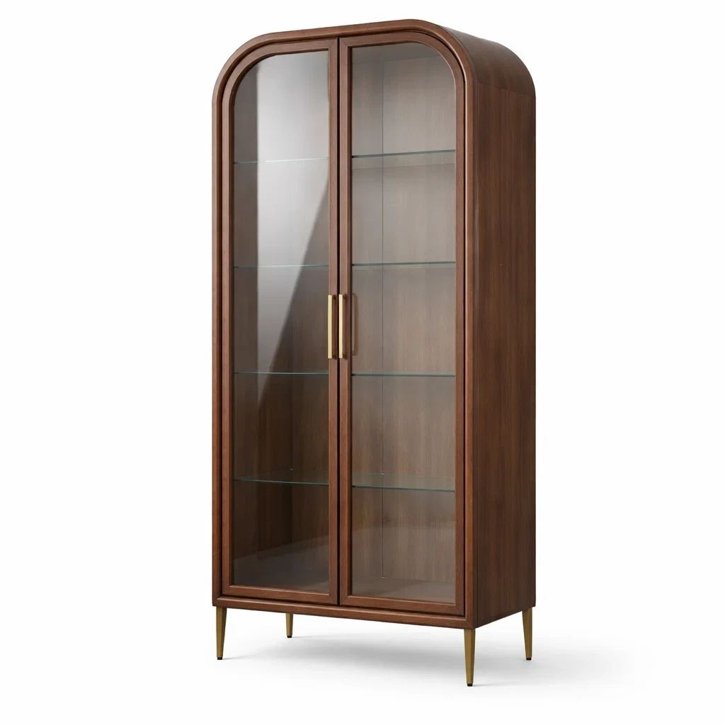 Vetrina in legno con ante in vetro temperato-CHICLIVINGVIBES