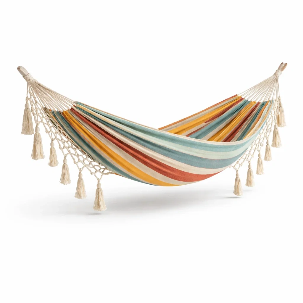 Amaca in cotone a righe multicolore-CHICLIVINGVIBES