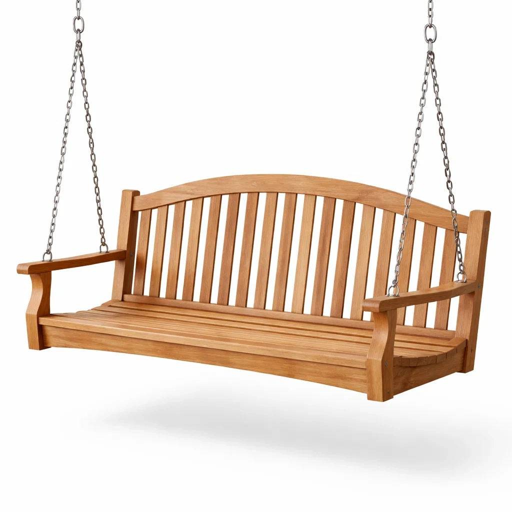 Altalena da veranda in legno di teak-CHICLIVINGVIBES