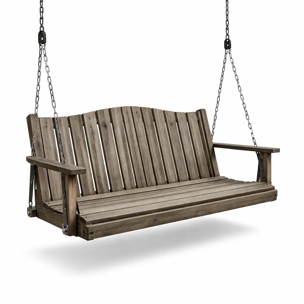 Altalena da veranda in legno per esterni-CHICLIVINGVIBES