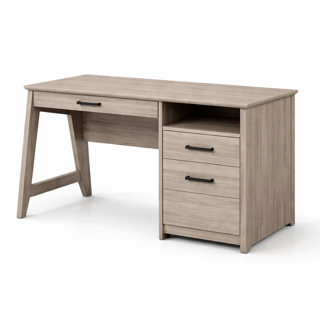 Scrivania in mdf con cassetti e ripiano-CHICLIVINGVIBES