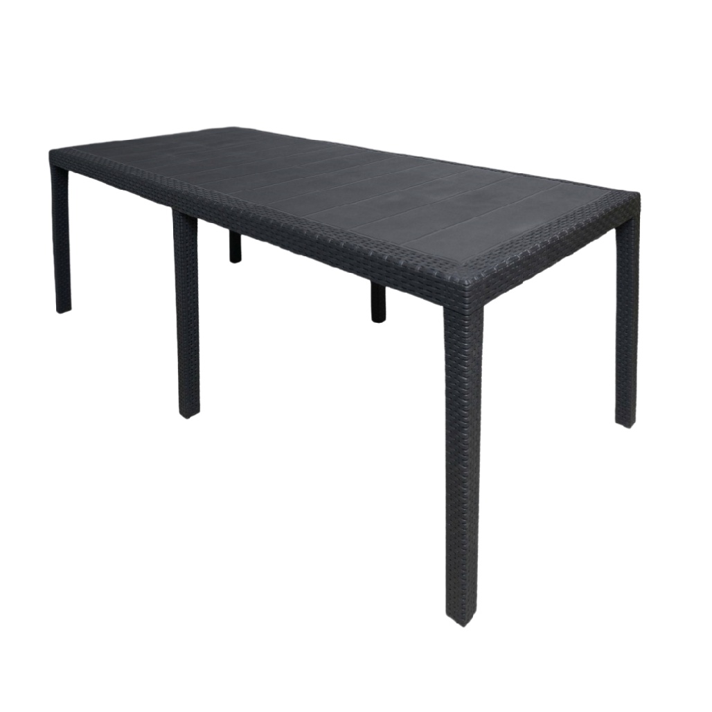 Table de jardin en résine tressée pour usage extérieur - 180 x 90 x 75-cozarahome