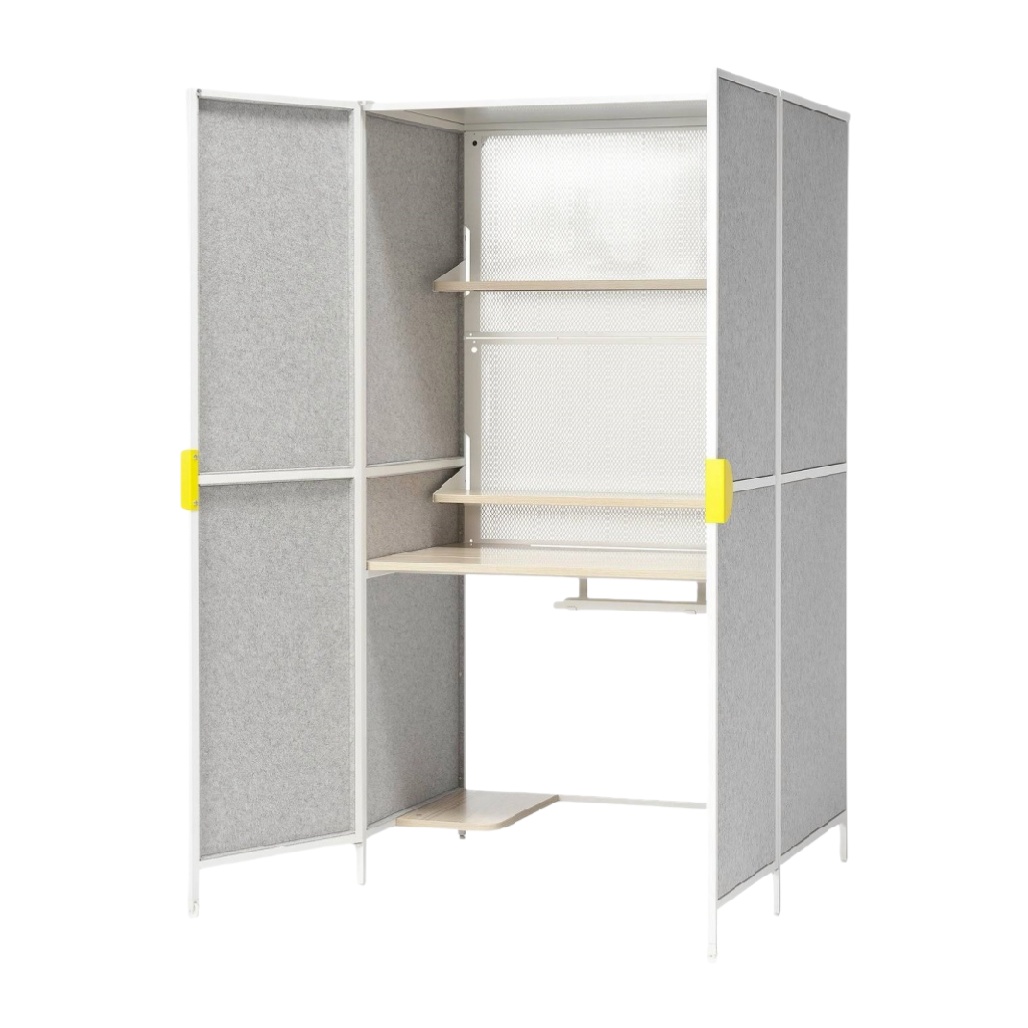 Bureau de séparation pour espace de travail en métal et tissu - 160 x 120 x 180-cozarahome