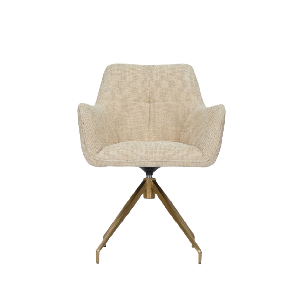 Fauteuil de bureau en tissu beige pour espace de travail - 60 x 60 x 80-cozarahome