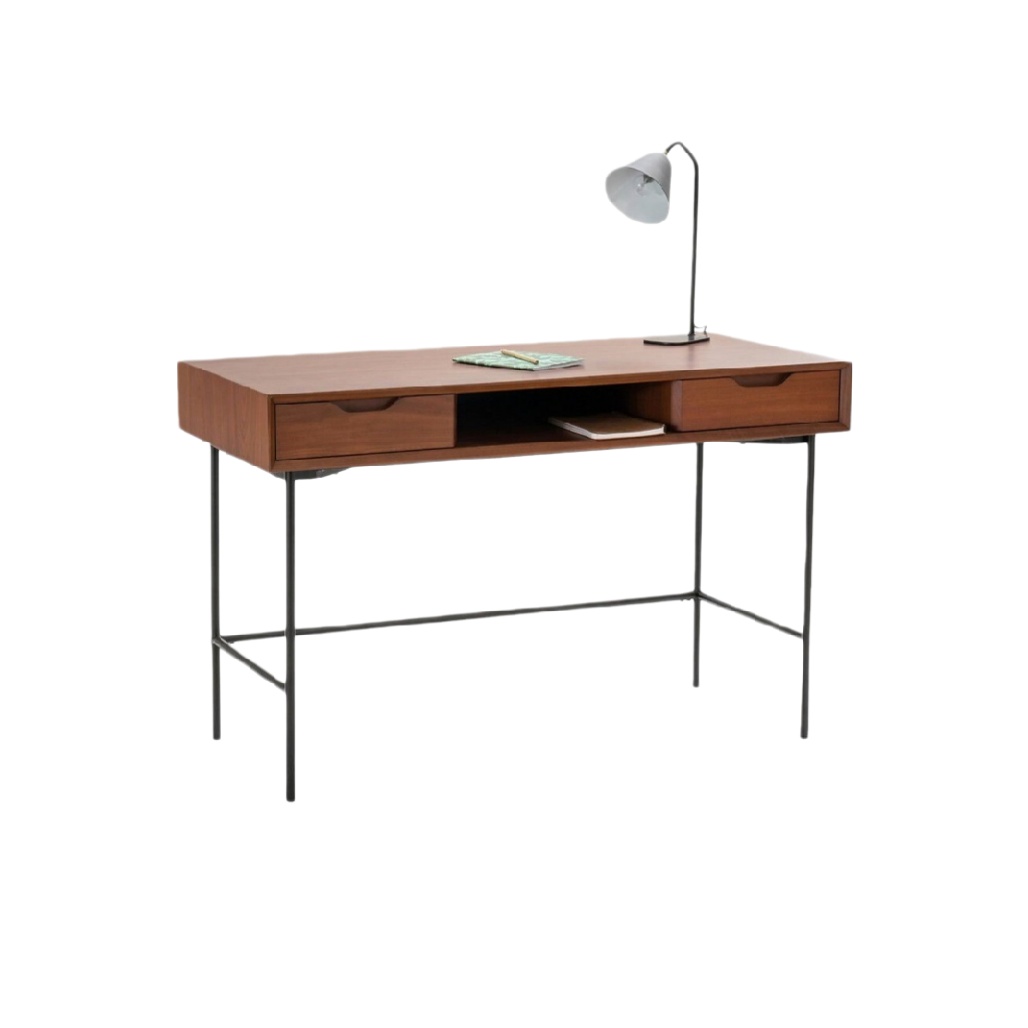 Bureau avec tiroirs pour bureau à domicile en bois et métal - 120 x 60 x 75-cozarahome