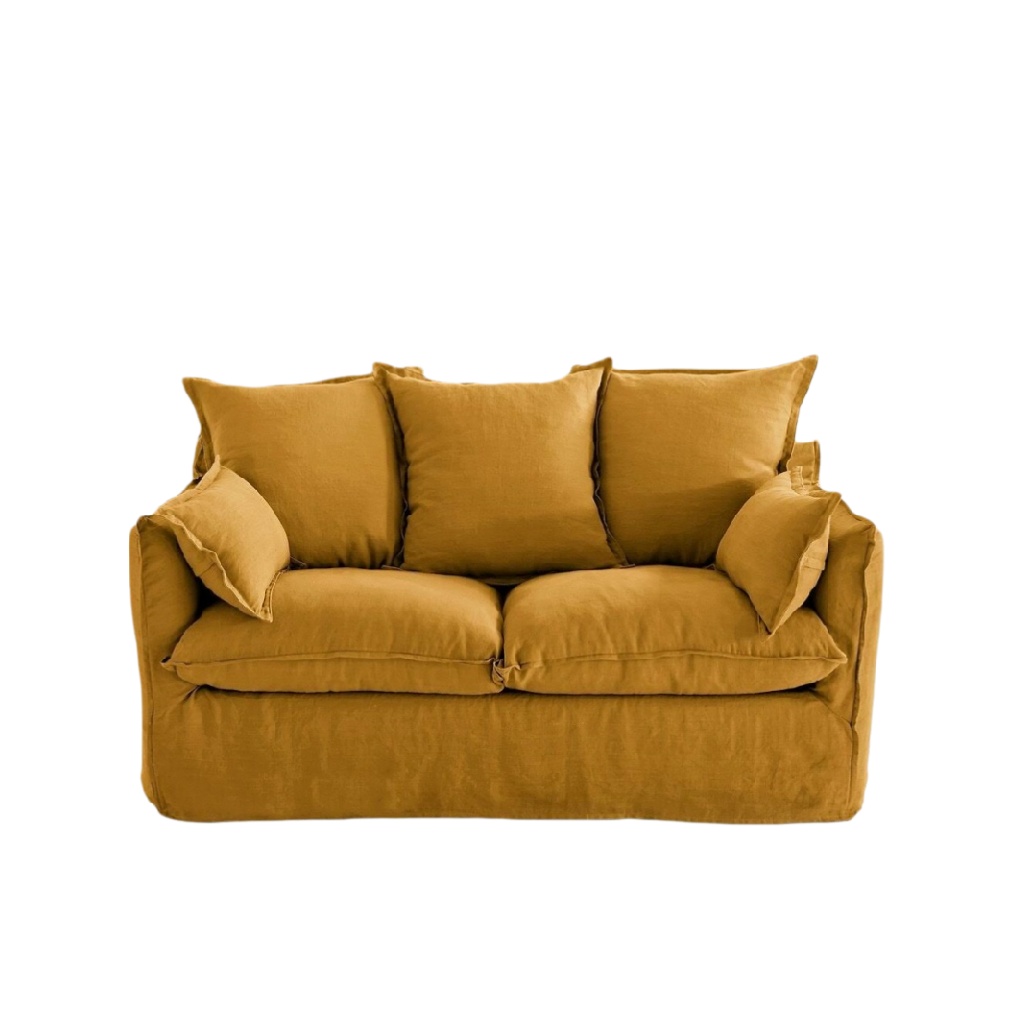 Canapé deux places en tissu d'ameublement pour salon - 180 x 90 x 80-havenaliving