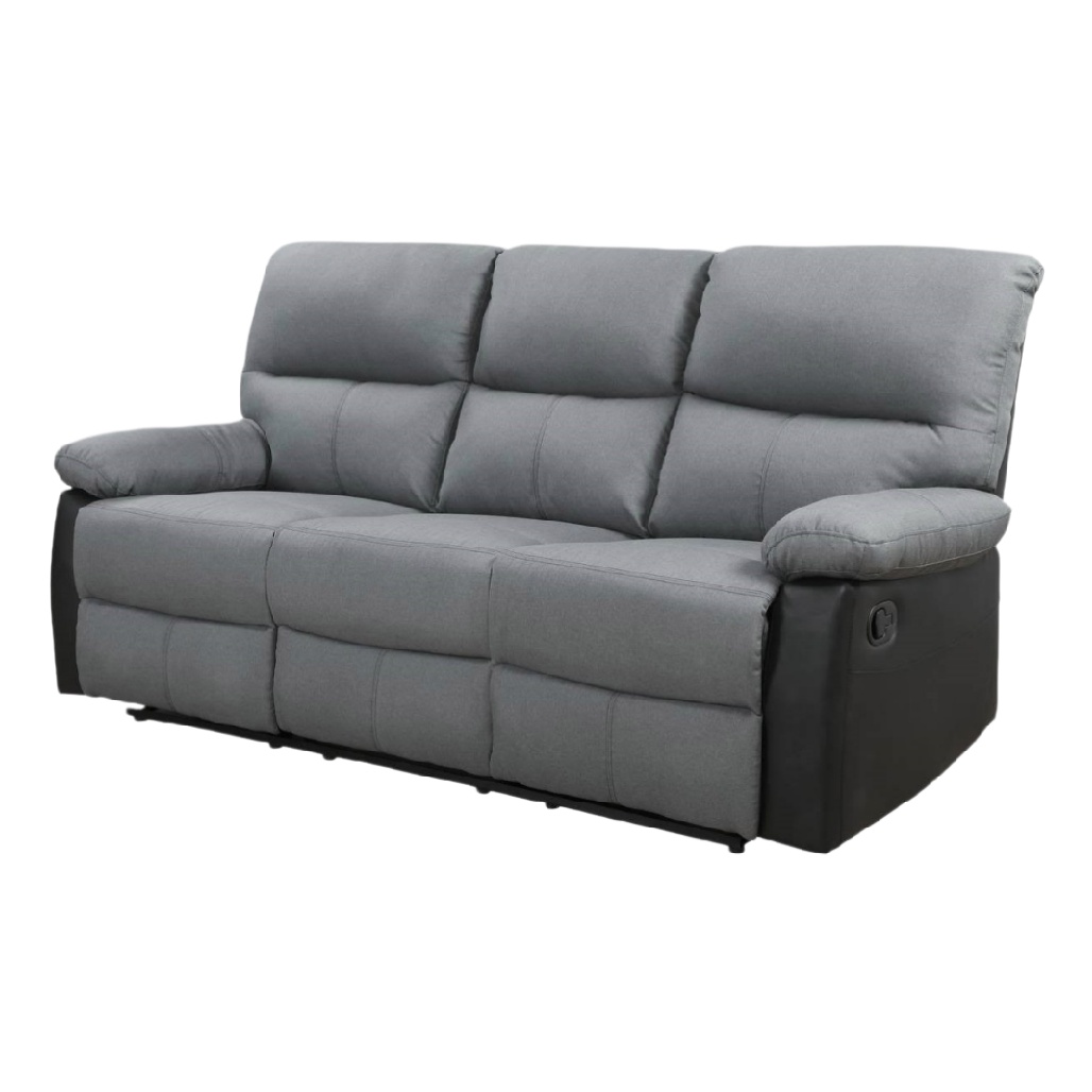 Canapé relax en tissu gris pour salon - 200 x 90 x 90-havenaliving